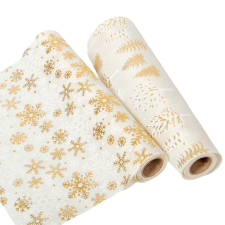  Hópihe mintás dekor anyag krém 28x150cm dekorációs kellék