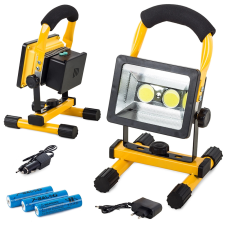 Hordozható LED COB reflektor 30W akkumulátorral kültéri világítás