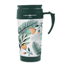  Hordozható termo bögre, levél+virág minta 400ml termosz