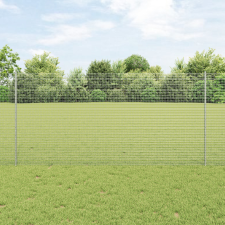  Horganyzott Drótháló Kerítés 22 U oszloppal Ezüst 1.2x25 m Acél építőanyag