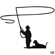  Horgász kutyával matrica matrica
