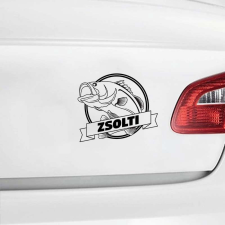  Horgász matrica - Halas matrica saját névvel információs címke