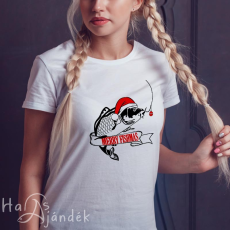  Horgász női póló karácsonyi - Merry Fishmas