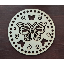 Horgolható falap , natur pillangó mintás - 15 cm rövidáru