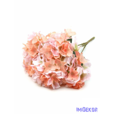  Hortenzia 5ágú selyemvirág csokor 43cm - Barack-Rózsaszín dekoráció