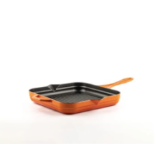 Hósse zománcozott öntöttvas grill serpenyő 28cmx28cm, narancssárga (HOS-KIEG-011) edény