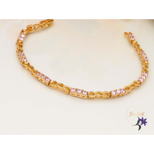  Hossza-rózsaszin antiallergén karkötő végtelen jel díszítéssel-18K karkötő