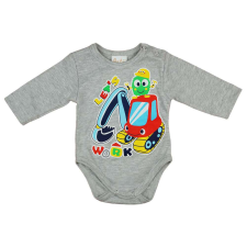  Hosszú ujjú baba body munkagépes mintával - 56-os méret kombidressz, body