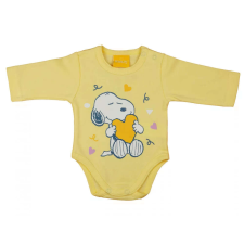 Hosszú ujjú baba body Snoopy mintával (80) - sárga kombidressz, body