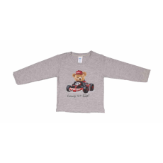  Hosszú ujjú fiú póló versenyautós maci mintával