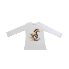  Hosszú ujjú kislány póló cuki Lovas mintával