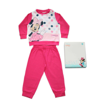Hosszú vékony pamut baba pizsama - pöttyös Minnie egér - Jersey - pink - 98 gyerek hálóing, pizsama