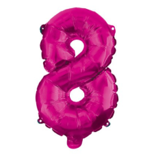 Hot Pink 8-as szám fólia lufi 95 cm party kellék