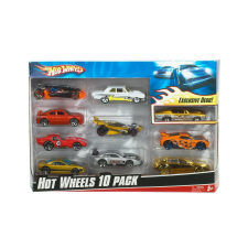 HOT WHEELS 10 DARABOS KÉSZLET 1:64 MÉRETARÁNYÚ AUTÓKBÓL autópálya és játékautó