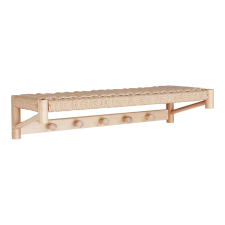 House Nordic Abano kalaptartó fogas, fa, natúr fonott polc 78x31 cm bútor