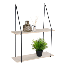 House Nordic Haag polc, 2 natúr fa polccal, fekete keret 55x21 cm bútor