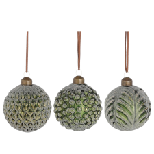 House of Seasons karácsonyi üveggömb 8 cm átmérő 3-féle változatban karácsonyfadísz