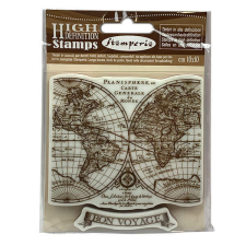 HP gumi pecsételő - Bon Voyage utazás / Földgömb - 3x3 cm party kellék