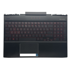 HP Omen 15-DC000, 15-DC100, 15T-DC000, 15T-DC100 gyári új belga fekete-piros háttér-világításos billentyűzet modul touchpaddal (L32774-A41) laptop alkatrész