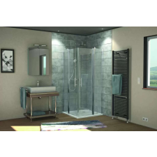  HSK N.Style sarok.90*190 alu-matt kád, zuhanykabin