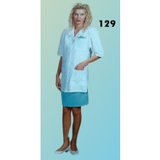 HT Női köpeny HT129-es, fehér színű, V kivágású, rövid modell munkaruha