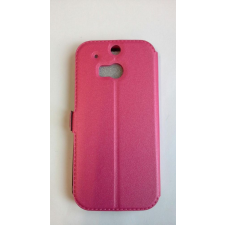 HTC One M8 rózsaszín pink szilikon keretes könyvtok tok és táska