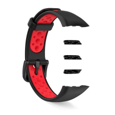 Huawei Honor Band 6 cserélhető duplasport pótszíj - Fekete/piros okosóra kellék