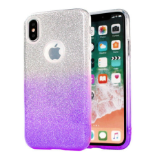 Huawei Mate 20, Szilikon tok, Bling (Csillámos), lila tok és táska