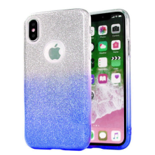 Huawei P20 Lite 2019, Szilikon tok, Bling (Csillámos), kék tok és táska