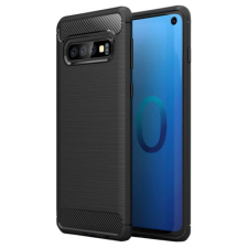 Huawei P40 Lite E/Y7P, Szilikon tok, Carbon, fekete tok és táska