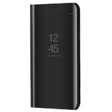 Huawei P40, Oldalra nyíló tok, hívás mutatóval, Smart View Cover, fekete (utángyártott) tok és táska