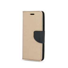 Huawei P40 telefon tok, könyvtok, oldalra nyíló tok, mágnesesen záródó, arany-fekete, Fancy tok és táska