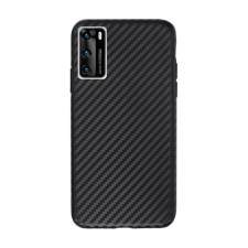  Huawei P40 Telefontok - SLIM CARBON fekete szilikon tok tok és táska