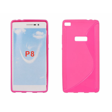 Huawei P8, Szilikon tok, S-Case, rózsaszín tok és táska