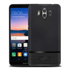 Huawei Szilikon telefonvédő (közepesen ütésálló, bőr hatású, szálcsiszolt) FEKETE [Huawei Mate 10] (5996... tok és táska