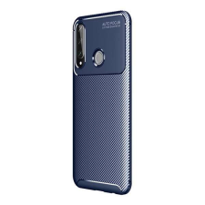 Huawei Szilikon telefonvédő (közepesen ütésálló, légpárnás sarok, karbon minta) SÖTÉTKÉK [Huawei Y6p] (5... tok és táska