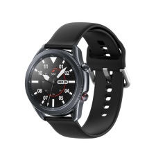  Huawei Watch GT / GT2 / GT2 Pro (46 mm) okosóra szíj - fekete szilikon szíj okosóra kellék