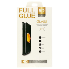 Huawei Y6 2019, Kijelzővédő fólia, (ütésálló) Full Glue 5D, fekete mobiltelefon kellék