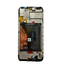 Huawei Y6S 2020 LCD + érintőpanel kerettel, akkumulátorral, fekete mobiltelefon, tablet alkatrész