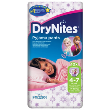 Huggies Drynites éjszakai pelenka 4-7 éves korú lánynak (17-30 kg), 10 db pelenka