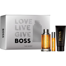 Hugo Boss BOSS The Scent SET: edt 100ml + edt 10ml + tusfürdő gél 100ml kozmetikai ajándékcsomag