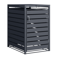  Hulladéktároló kerítés egy kukához csuklós fedéllel ajtóval antracit kerti tárolás