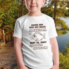  Humoros horgász gyerek póló - A méret nem számít