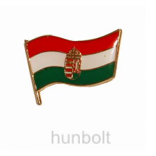 Hunbolt Arany színű magyar zászló címerrel 20 mm jelvény ajándéktárgy