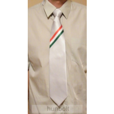 Hunbolt Ezüstszürke alapon nemzeti csíkos férfi nyakkendő