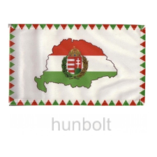 Hunbolt Farkasfogas nemzeti színű Nagy- Magyarországos koszorús címeres zászló 15x25 cm, 40 cm-es műanyag rúddal dekoráció