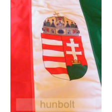 Hunbolt Függőleges nemzeti színű címeres zászló, lobogó (150X90 cm) kerti dekoráció