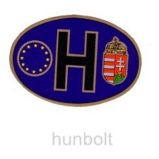 Hunbolt Kék ovális kerek Eu-H címeres matrica (12X8 cm) ajándéktárgy