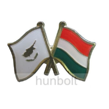 Hunbolt Kitűző, páros zászló Ciprus -Magyar jelvény 26x15 mm kitűző