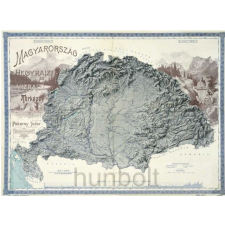 Hunbolt Magyarország hegyrajzi és vízrajzi térképe (Pokorny Tódor 1898) dombor műanyag 23x17,4 cm reprint ajándéktárgy